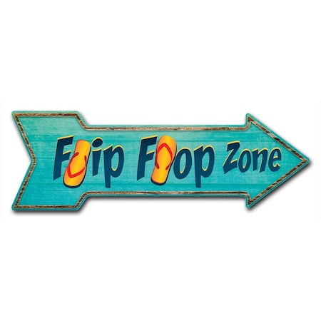 Signmission Flipflop Zone Arrow Decal Funny Home Decor 18in Wide D-A-999866
